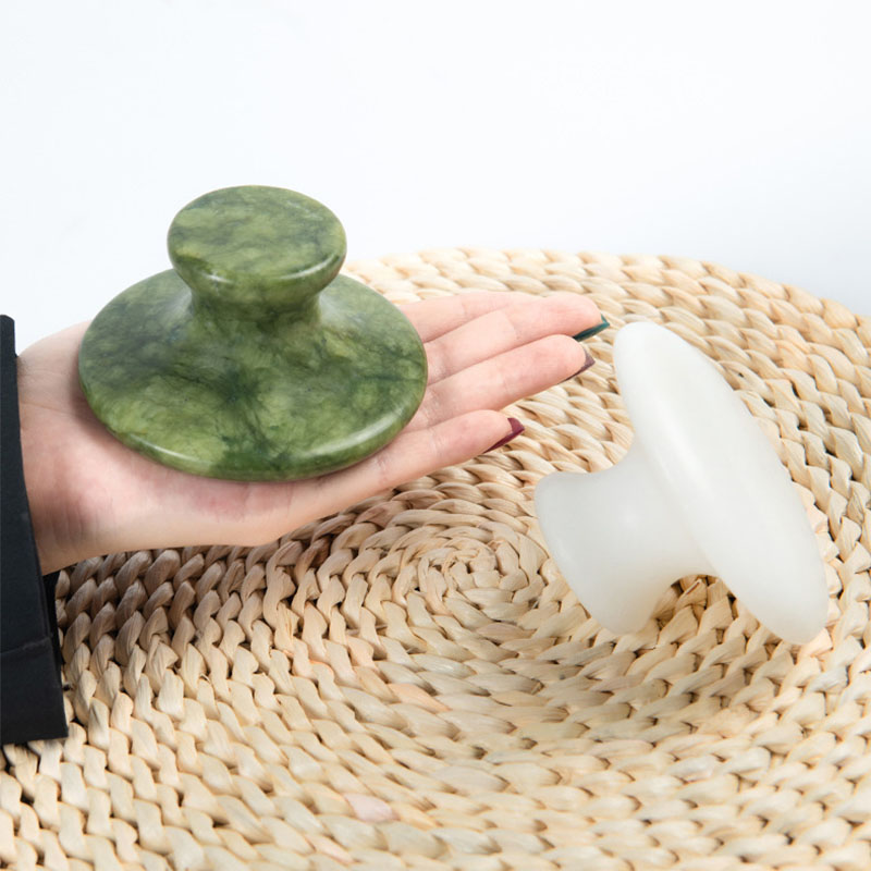 Jade Gua Sha Tool - Massaggiatore per testa a fungo in